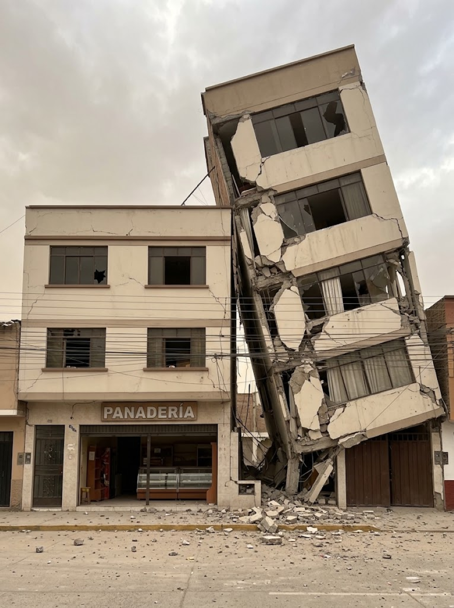 Inmueble vecino inclinado